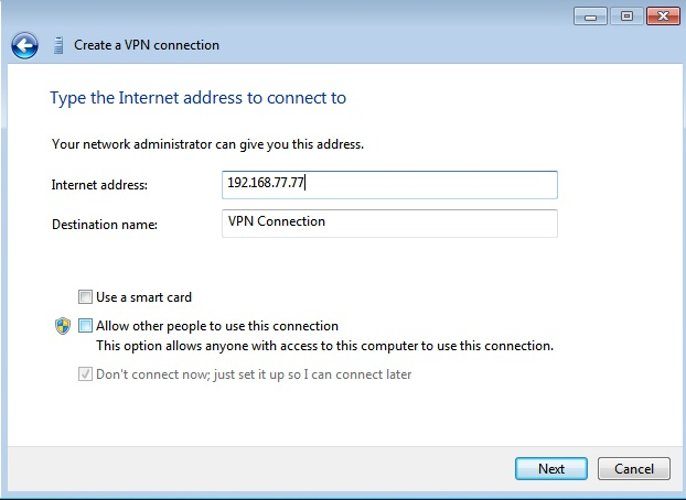 Create a VPN connection