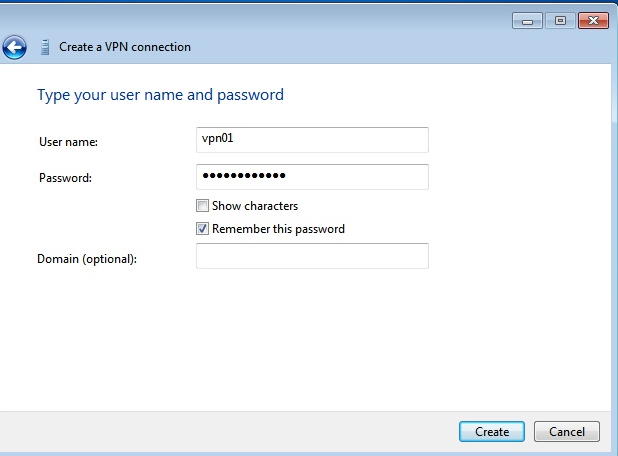 Create and remember password